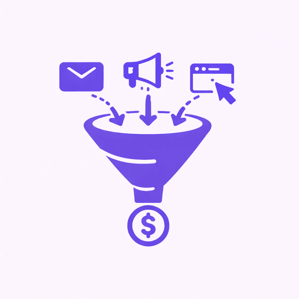 Lead capture funnel icon design