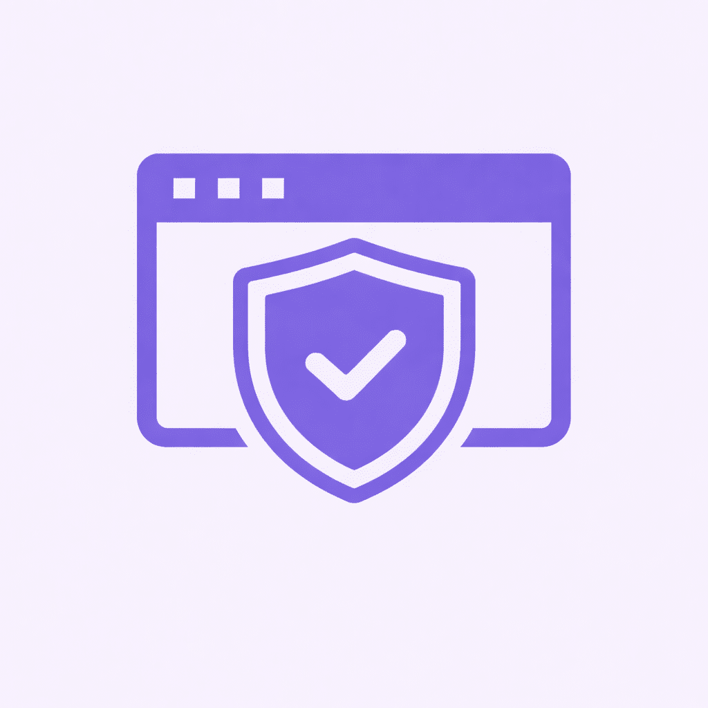 Security check icon with shield